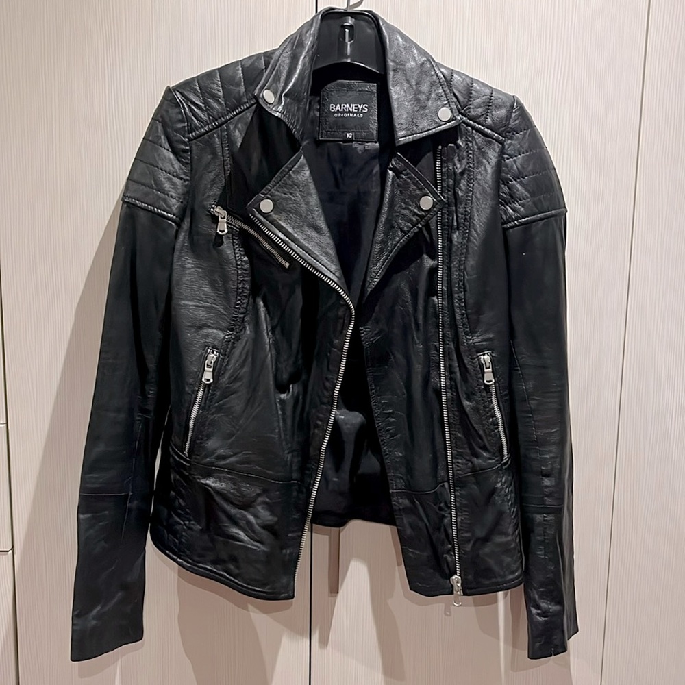 BARNEYS ORIGINALS classic leather moto jacket
